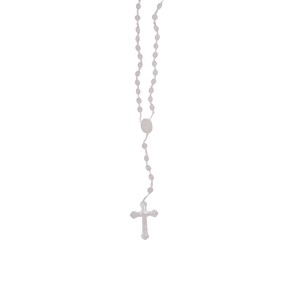 Rosary Glow In The Dark- White Plastic