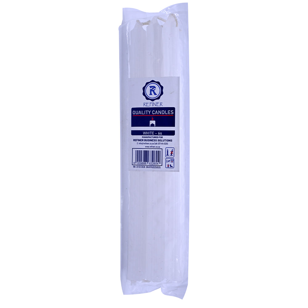 Refiner White Candles (6 Pack)