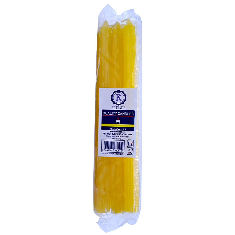 Refiner Yellow Candles (6 Pack)