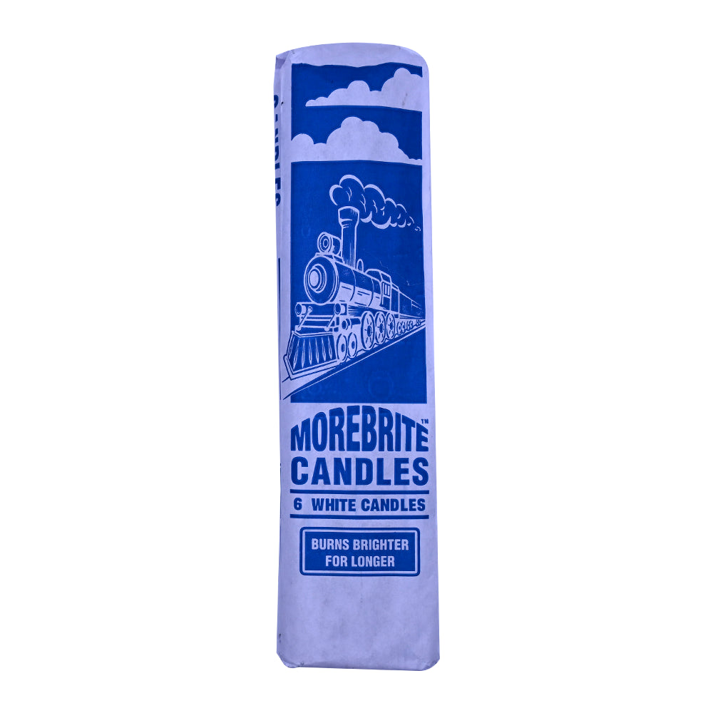 CANDLE MOREBRITE WHITE 6`s