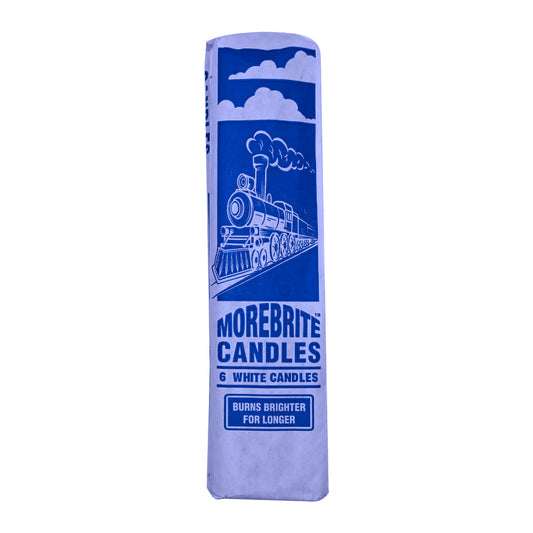 CANDLE MOREBRITE WHITE 6`s