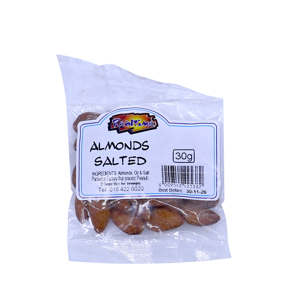 REALTIME SWEET ALMONDS SALTED 35G