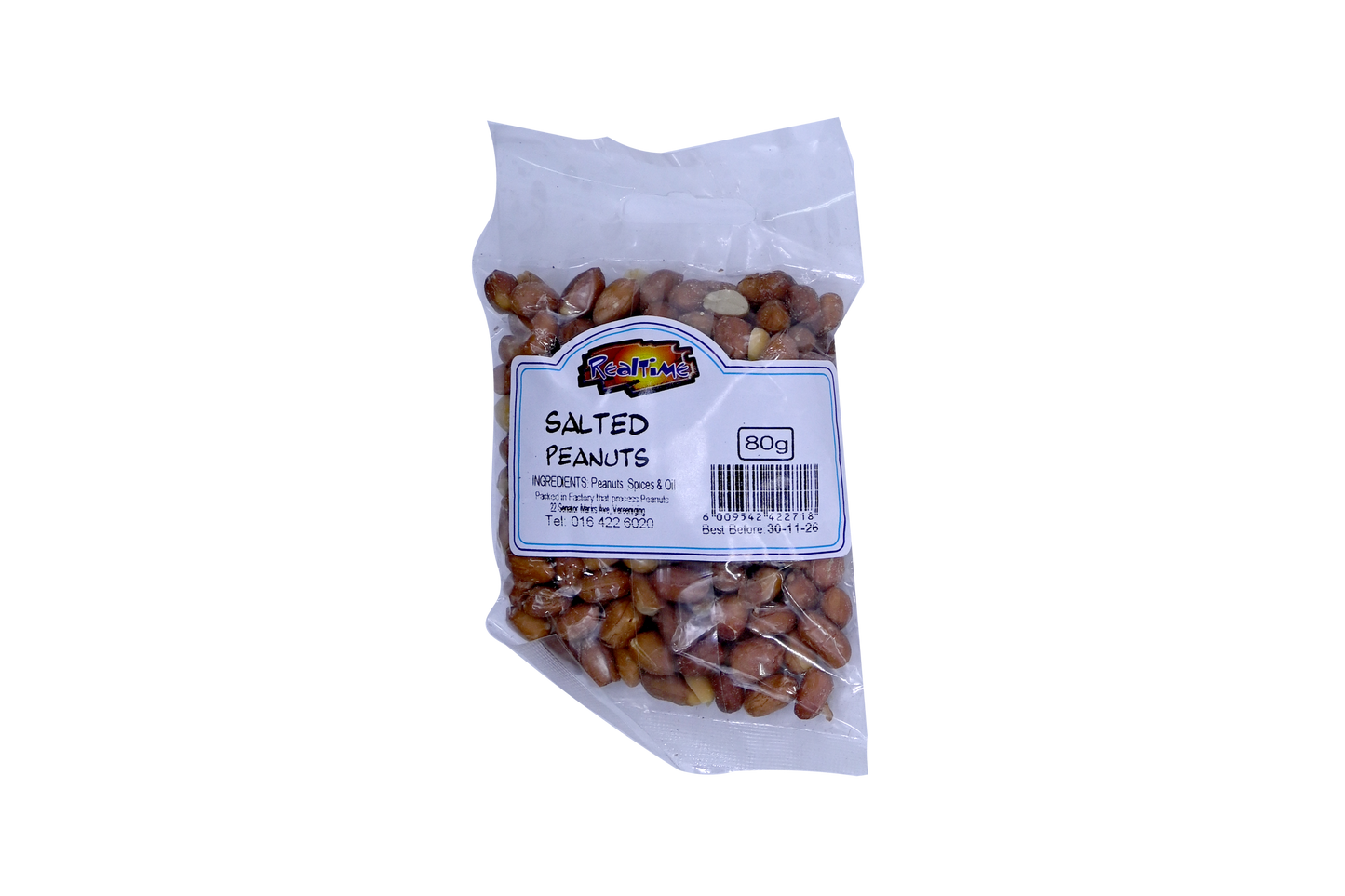 REALTIME SNACK SALTED PEANUTS 80G