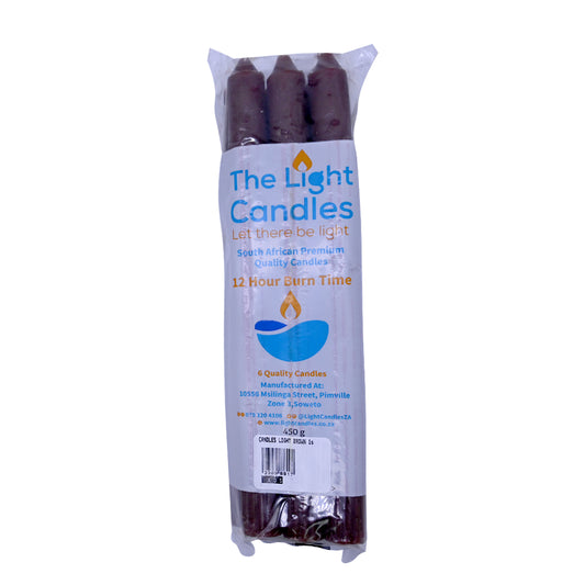 Candles Light Brown 6 Pack