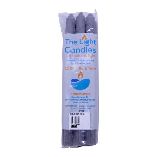 Candles Light Grey 6 Pack